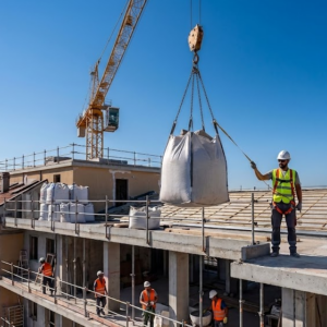 svuotamento di big bag nei cantieri
